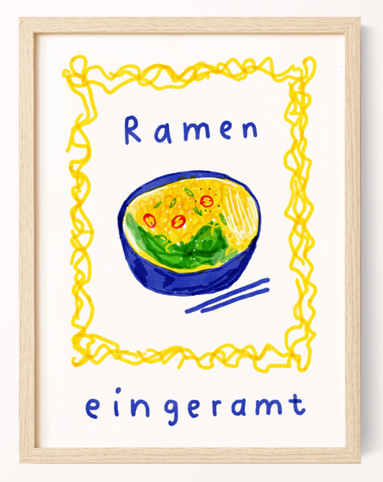 Ramen eingeramt Print von Hey Jules