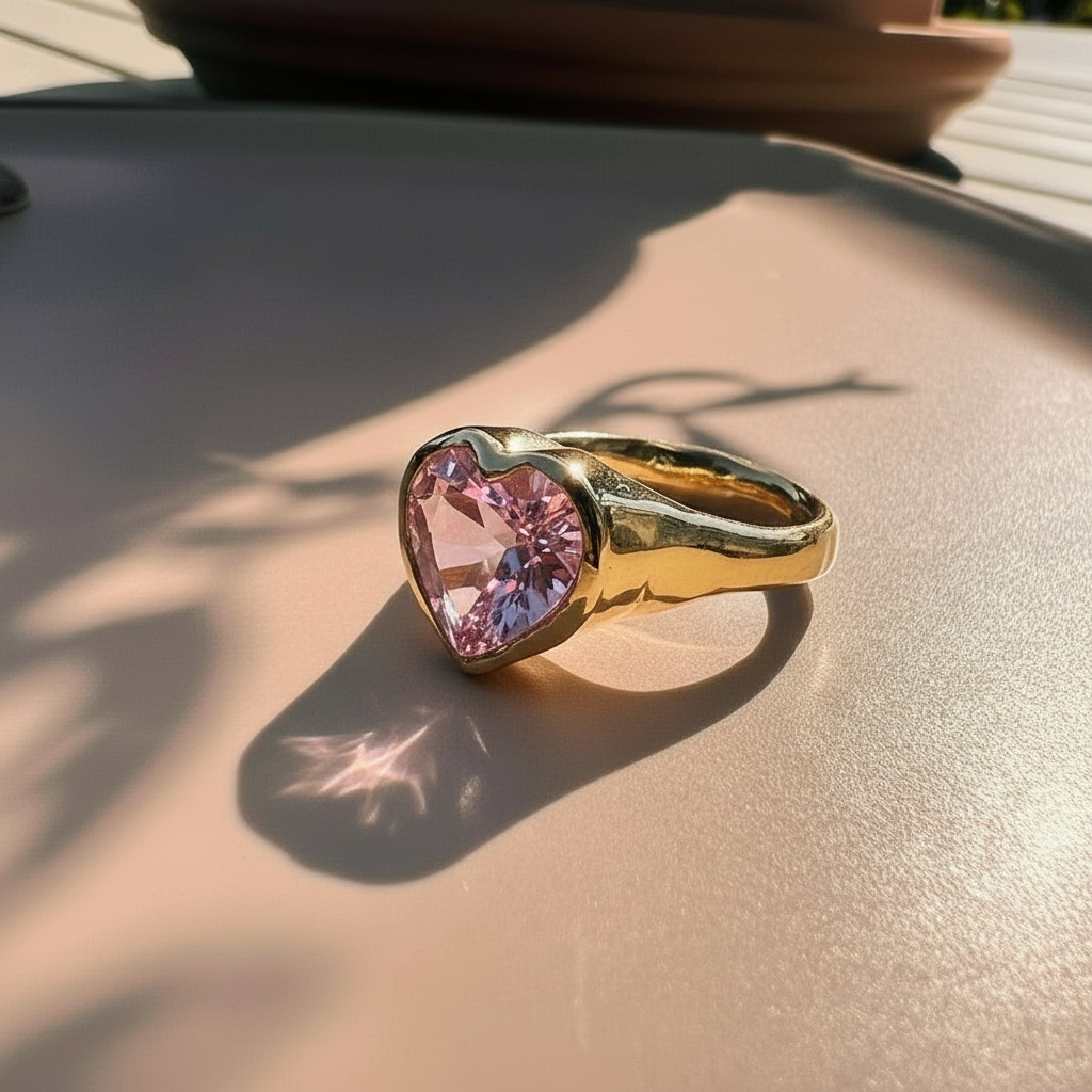 Hey Amour Ring mir rosa Turmalin